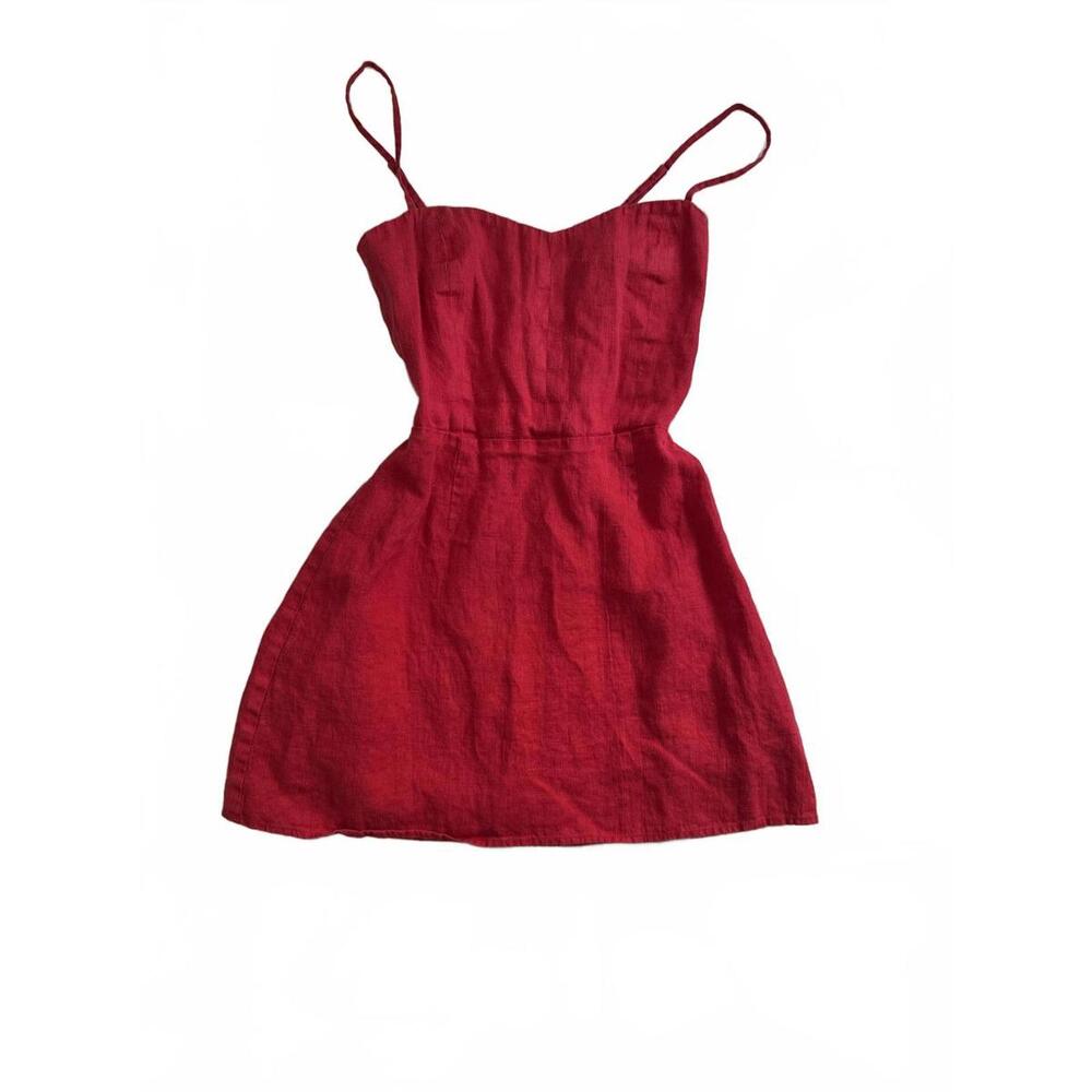 Reformation Red Linen Mini Dress